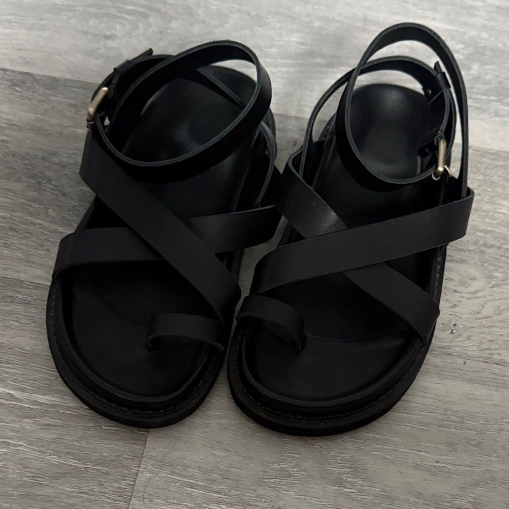 Liberte Leather Brontë Sandal, Black, EU40/US9